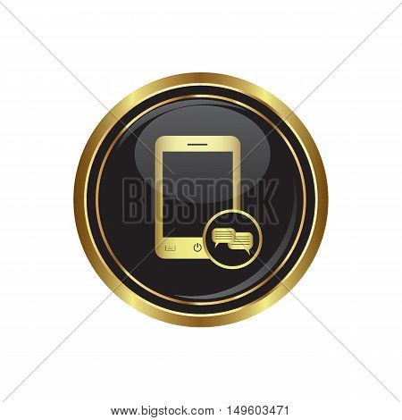 Phone icon with chat menu. Vector illustration