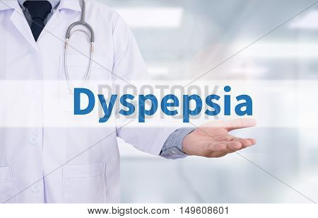 Dyspepsia Medicine doctor hand working doctor work hard top view  concept