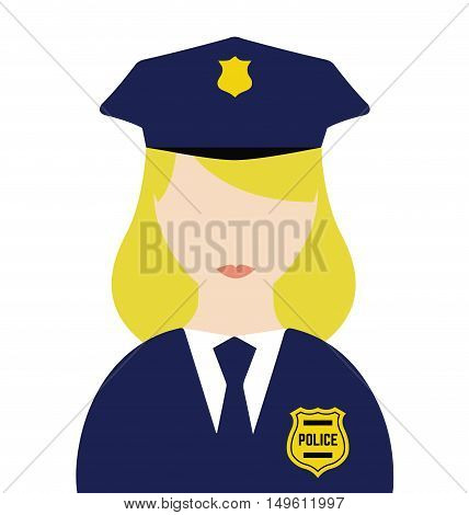 Police Woman Flat Vector Isolated - Illustration Of a Girl Police - Graphic isolated illustration