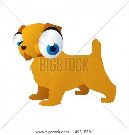 Vector cute cartoon isolated on white dog breeds image. Dogs. Norfolk terrier