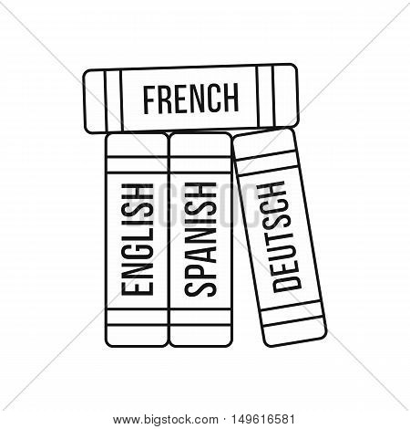 Dictionaries icon in outline style on a white background vector illustration