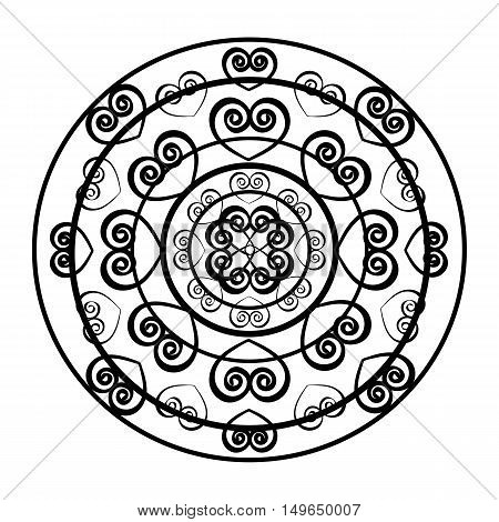 Ornamental round lace with hearts. Round ornament patterns