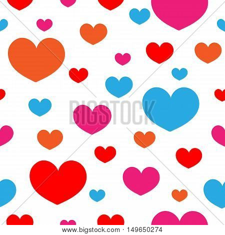 Seamless pattern heart on a white background. Vector illustration