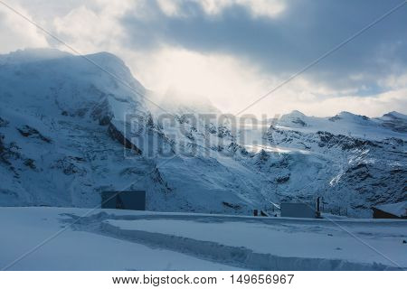 Amazing View On Zermatt - Famous Ski Resort In Swiss Alps, With Aerial View On Zermatt Valley, Switz