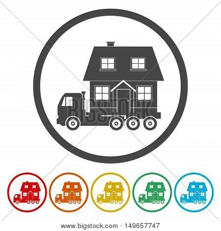 Shipping service, delivery service set on white background