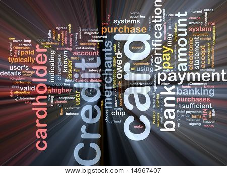 Software pakke boks Word cloud koncept illustration af kreditkort
