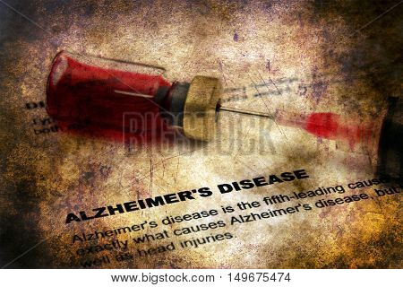 CLose up of Alzheimer disease grunge concept