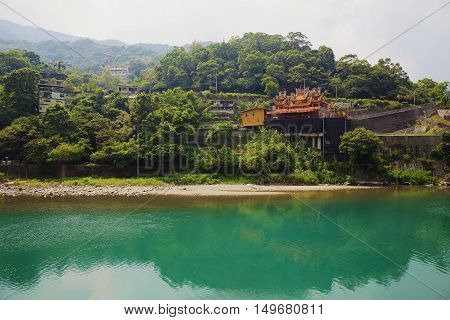 Wulai hot spring village landscape in Taiwan