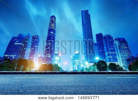 China's Financial District Guangzhou Pearl River Night