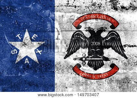 Flag Of Von Ormy, Texas, Usa, Painted On Dirty Wall