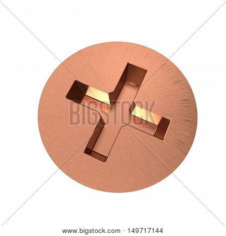 Metallic screw isolated on white background. 3D rendering illustration.