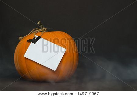 Smoky Halloween Pumpkin On A Black Background