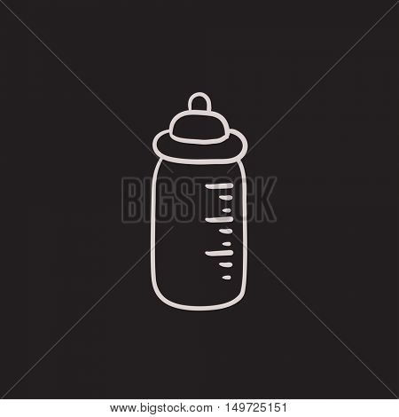 Feeding bottle vector sketch icon isolated on background. Hand drawn Feeding bottle icon. Feeding bottle sketch icon for infographic, website or app.