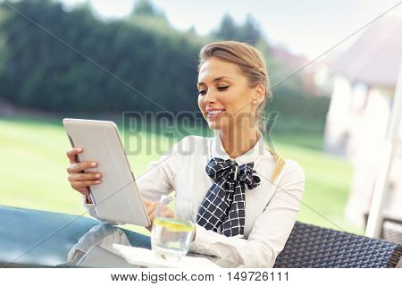 Picture of young manager working cafe