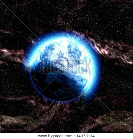 科幻星球复杂空间场景图