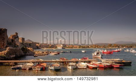 The Harbour view of Methoni in Greece