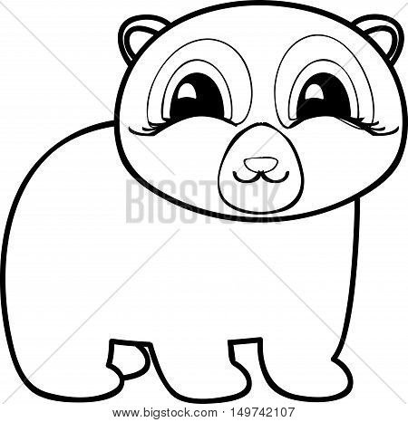 Bear coloring page. Restore the picture inside the contour. Outlined happy bear