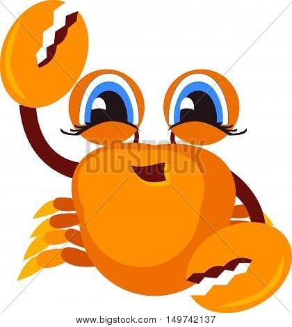 Crab icon. Funny cartoon crab for you design