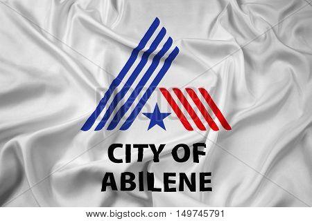 Waving Flag of Abilene Texas USA, with beautiful satin background. 3D illustration