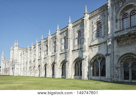 Lisbon Portugal - 17th July 2016: The Jeronimos Monastery or Hieronymites Monastery