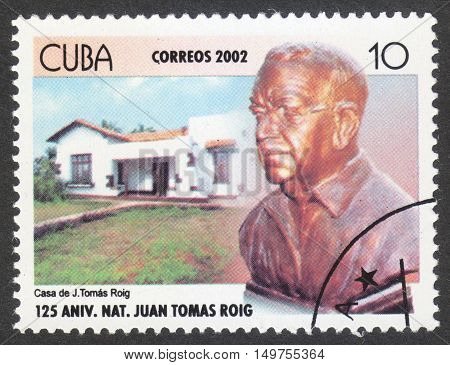 MOSCOW RUSSIA - CIRCA SEPTEMBER 2016: a stamp printed in CUBA the series 'The 125th Anniversary of the Birth of Juan Thomas Roig Botanist