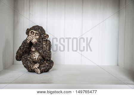 Three Monkeys Sculpture second monkey not speaking 