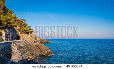 The Ligurian Coast between Varazze and Cogoleto at left the famous road "Europe waterfront " only on foot or by bicycle.