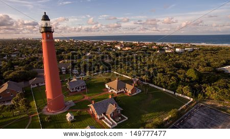 Aerial view of lighthouse in Daytona Beach Florida