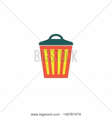 Trash bin Icon Vector. Flat simple color pictogram