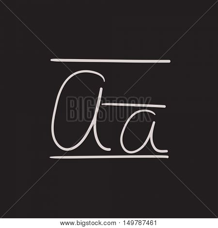 Cursive letter a vector sketch icon isolated on background. Hand drawn Cursive letter a icon. Cursive letter a sketch icon for infographic, website or app.