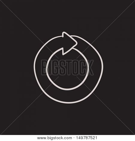 Circular arrow vector sketch icon isolated on background. Hand drawn Circular arrow icon. Circular arrow sketch icon for infographic, website or app.