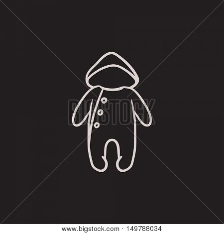 Baby rompers vector sketch icon isolated on background. Hand drawn Baby rompers icon. Baby rompers sketch icon for infographic, website or app.