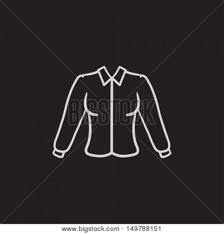 Female blouse vector sketch icon isolated on background. Hand drawn Female blouse icon. Female blouse sketch icon for infographic, website or app.