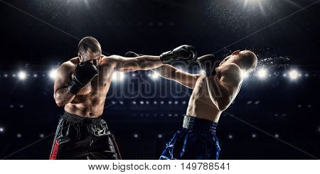 Professional box match . Mixed media
