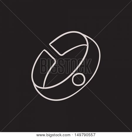 Bracelet sketch icon for web, mobile and infographics. Hand drawn Bracelet icon. Bracelet vector icon. Bracelet icon isolated on white background.