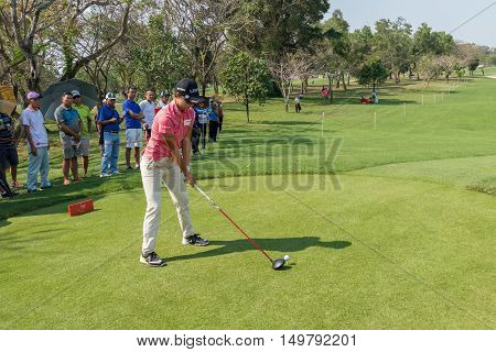 CHONBURI - FEBRUARY 27: Hyo Joo Kim of South Korea in Honda LPGA Thailand 2016 at Siam Country Club Pattaya Old Course on February 27 2016 in Chonburi Thailand.