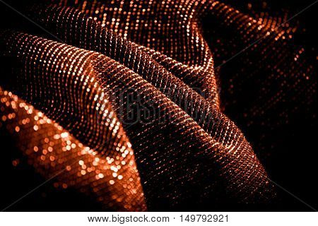 draped lurex fabric - warm copper colorspace