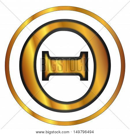 Theta a letter from the Greek alphabet isolated over a white Background.