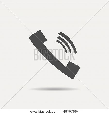 Phone Icon. Phone Icon Vector. Grey Icon on white background