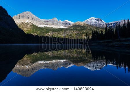 Picturesque rocky peaks of the Glacier National Park, Montana, USA