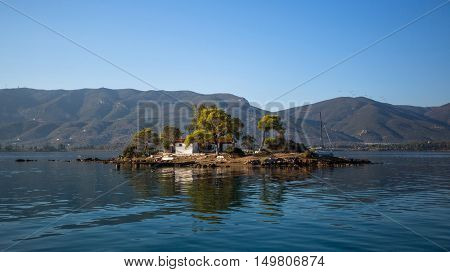 Small island in the Saronic Gulf, Greece.