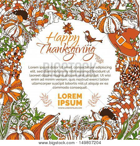 Vector Bright Thanksgiving Background.