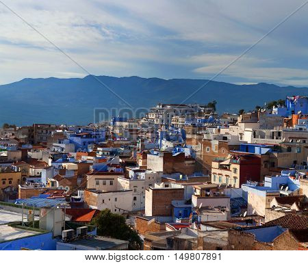 Panorama Of Chefchaouen Medina In Morocco, Africa