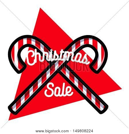 Color vintage Christmas sale emblem on white background. Vector illustration, EPS 10