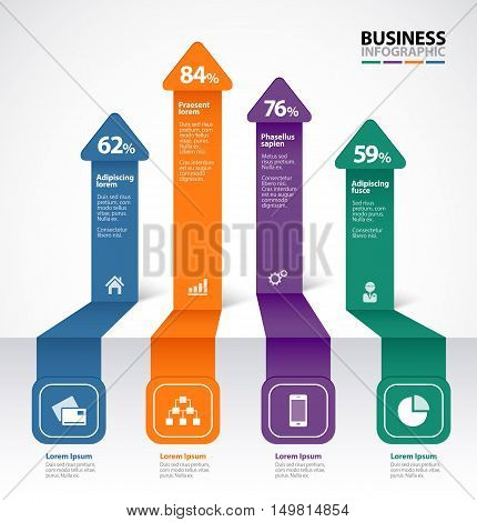 Arrow number options infographics. Vector illustration. can be used for workflow layout, web design, diagram, infographics.