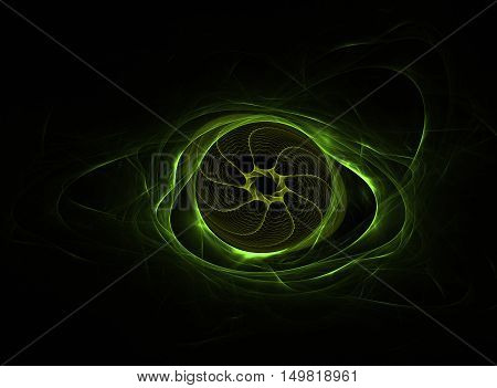 fractal space eye imagination wind green background