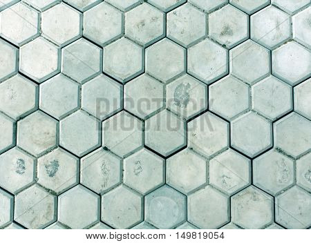 Cyan Pedastrian Walkway Close-up.