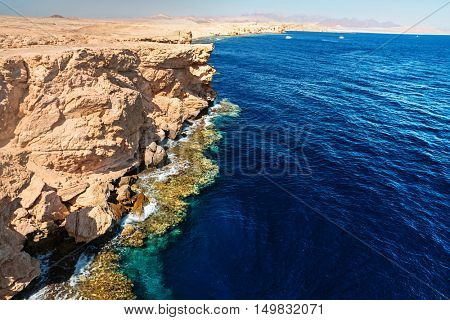 Red Sea coastline in the national park of Ras Muhammad, Egypt