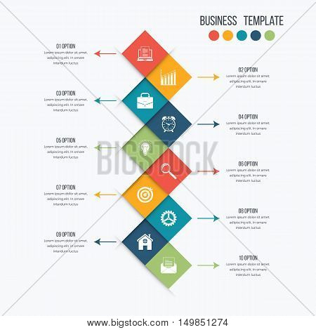 Vector infographic design 10 options. Stock illustration