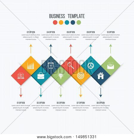 Vector infographic design 10 options. Stock illustration